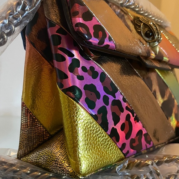 Kurt Geiger Rainbow Holographic Stripe Mini Kensington Bag (Multi) - NEW - Picture 10 of 13